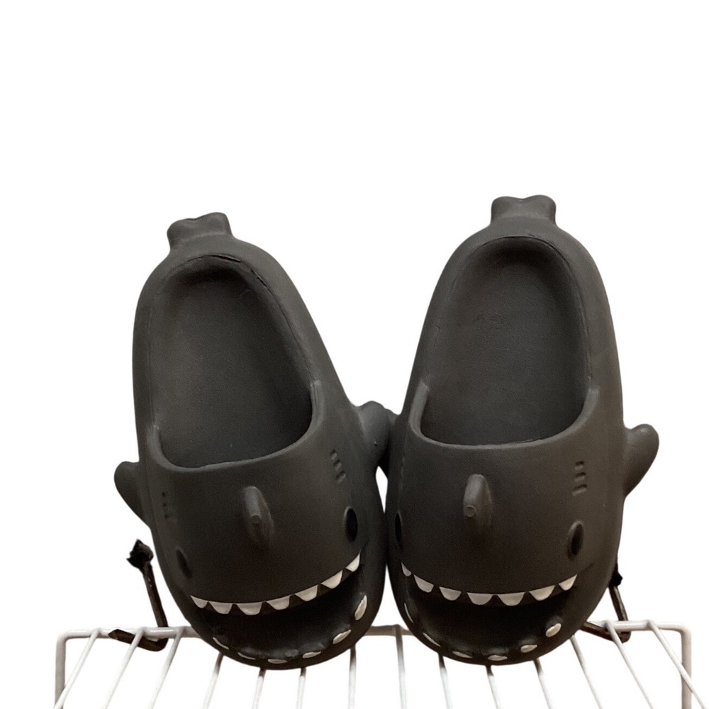 Kids Shark Slides Black Fun Novelty Slippers Beach Pool Shoes Toddler Youth‎